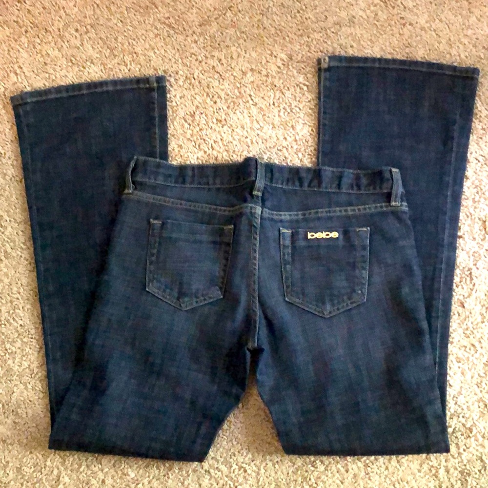 bebe Jeans Flare SZ 31 Waist 33 Length Dark Blue